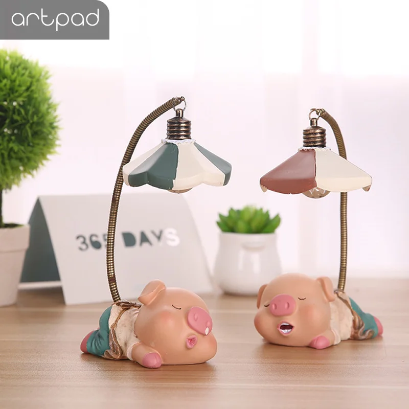 Artpad мультфильм Свинья Led ночные огни для малыша Портативный Силиконовый Батарея