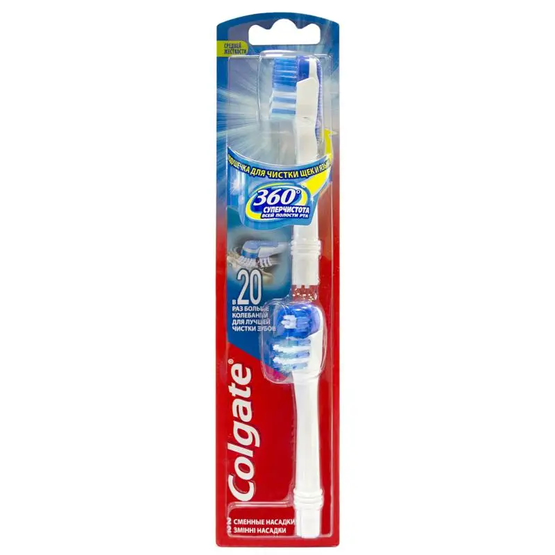 COLGATE 360 Суперчистота всей полости рта сменные насадки для зубной щетки питаемой