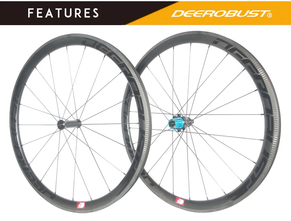 1245g HIGH-END 700c 30 мм, 38 мм, 45 мм 50 мм x 25 мм бескамерная покрышка дорожного движения карбоновые велосипедные колёса комплект велосипедных колес вытянутые по оси спицы