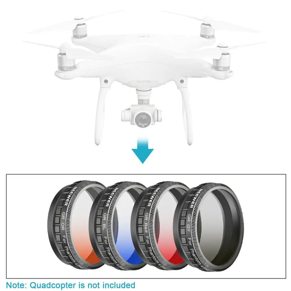 Neewer 4 Peices объектив для беспилотника Комплект фильтров DJI SPARK Quadcopter включает в себя