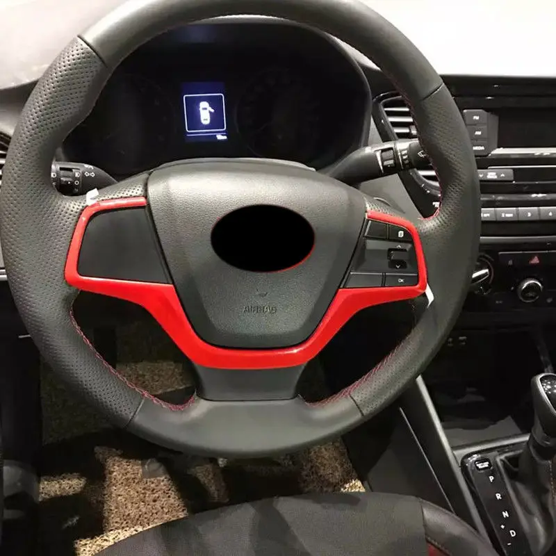 Красная крышка кнопки рулевого колеса для салона автомобиля отделка Hyundai Accent Solaris