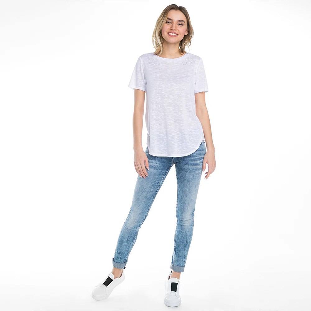 Футболка с блестящим рисунком Gloria jeans женская GKT001363|t shirt|jeans t shirtt shirts for women |
