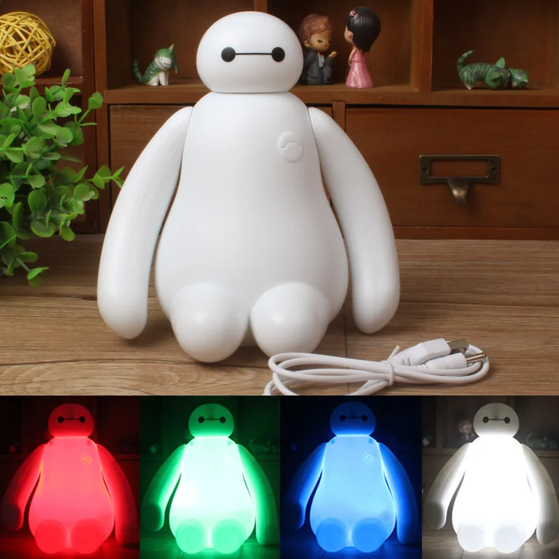 USB креативный Большой Герой 6 милый мультяшный RGB Baymax СВЕТОДИОДНЫЙ Ночник детская