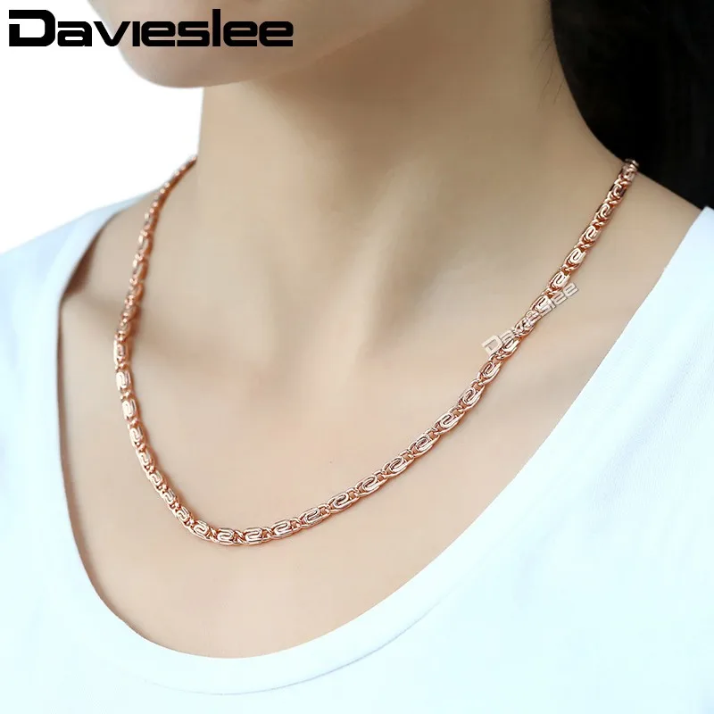 Комплект женских ювелирных изделий цепочка с браслетом и покрытием из розового