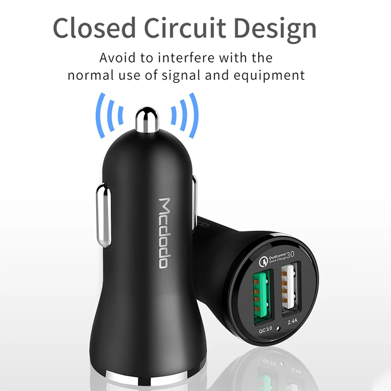 Автомобильное зарядное устройство MCDODO 30 Вт с двумя usb портами быстрая зарядка 3 0