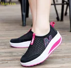 Кроссовки Akexiya женские прогулочные, повседневные спортивные туфли на танкетке, воздухопроницаемые лоферы, модная обувь на танкетке