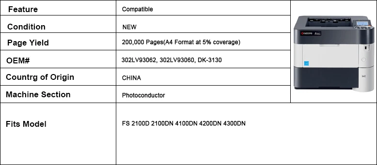 10 компл. OPC барабан+ чистящее лезвие для Kyocera FS2100D FS2100DN FS4100DN FS4200DN FS4300DN FS2100 FS4100 FS4200 цилиндрический барабан