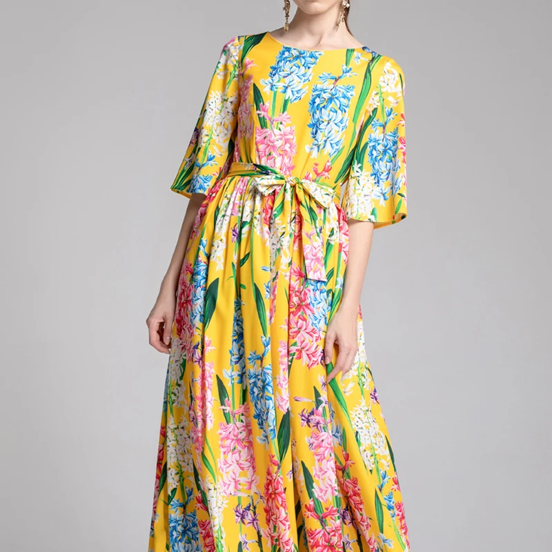 Женское платье макси в винтажном стиле от Megyn роскошное длинное с принтом пол