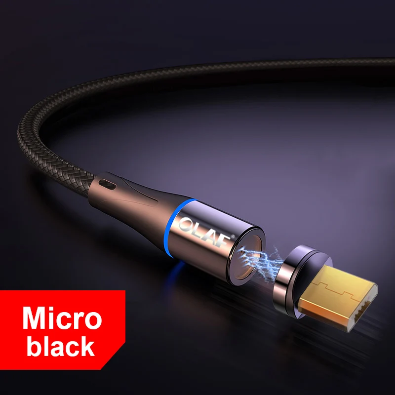 Магнитный usb-кабель OLAF 2 м 1 м, 3 А, быстрая зарядка, Micro USB type C для iPhone X, samsung, S9, Xiaomi type-C, Магнитный зарядный кабель для телефона