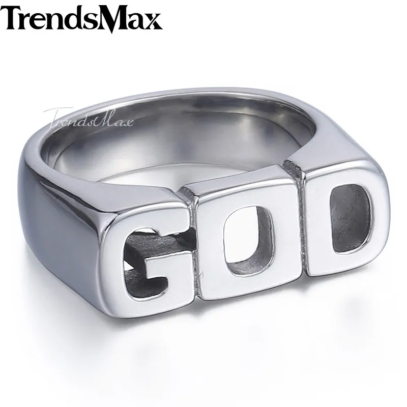 Мужское кольцо GOD серебряный цвет 316L из нержавеющей стали для мужчин Оптовая