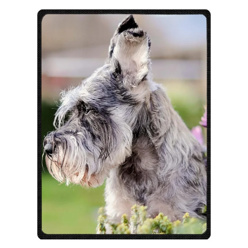 Теплое Флисовое одеяло Schnauzer супер мягкая фланелевая Манта для