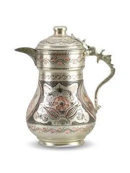 Крышка с цветком розы лунный гравированный Медный Кувшин|Миски и тарелки| |