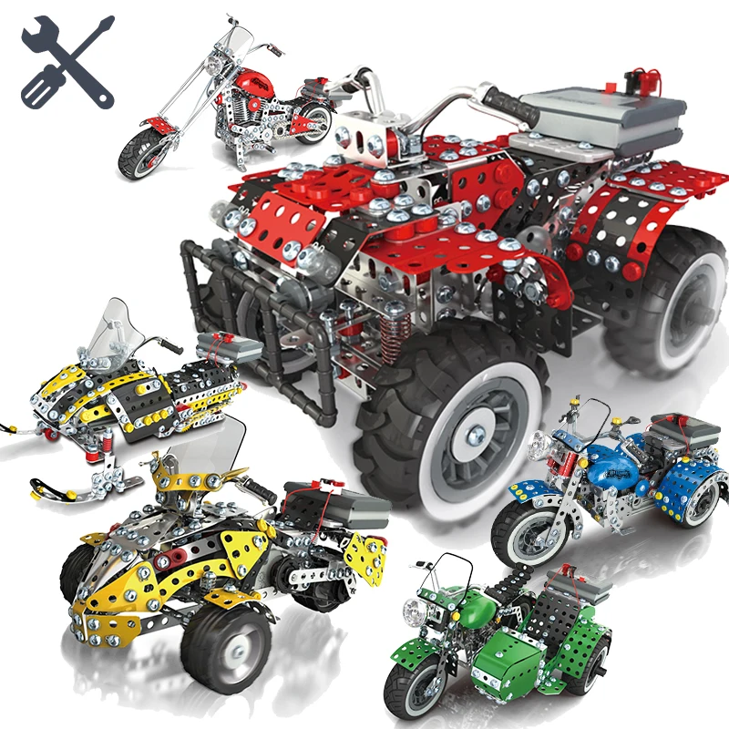 Ретро Мотоцикл Интеллектуальный Конструктор Детские Игрушки Набор 3D Модель Комплект Здания Обучающие Игрушки