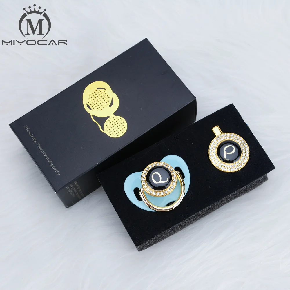 Миокар имя инициала Буква Q элегантная Серебряная соска и зажим без бисфенола А