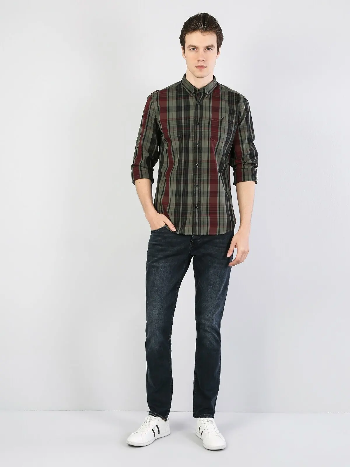 Мужская рубашка с длинным рукавом Colins модная CL1034920 |