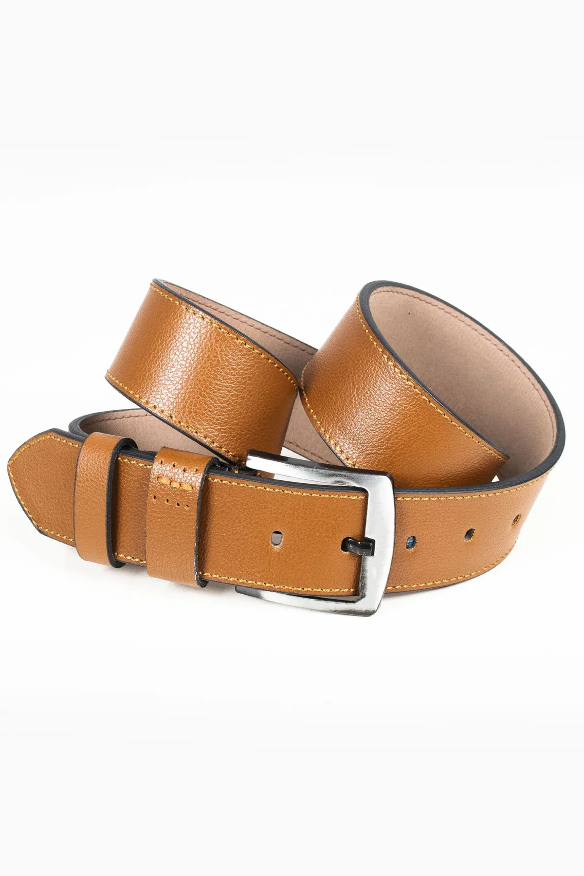 

DeepSEA Male Brown Sport Leather Belt Thick Buckle Pants Belt Bright Business Casual Formal Meeting 4,5 cm For Male 1901297
