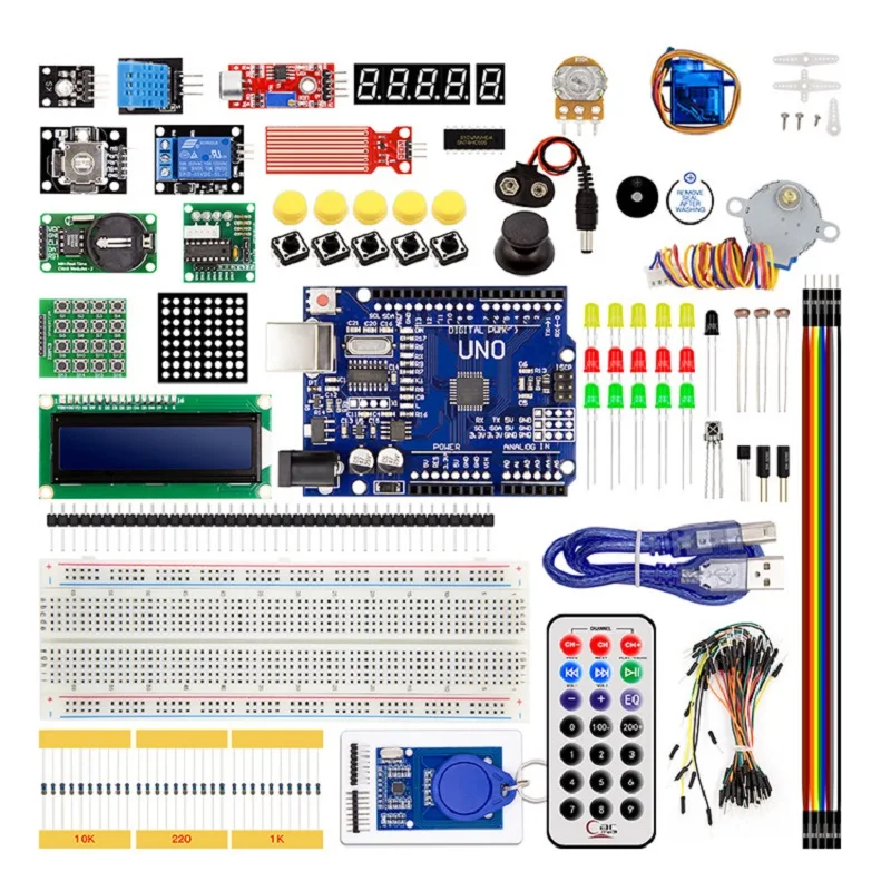 Training Arduino uno kit electronics integrated circuits with modules and case for programmer on IDE atmega328p RFID | Электронные