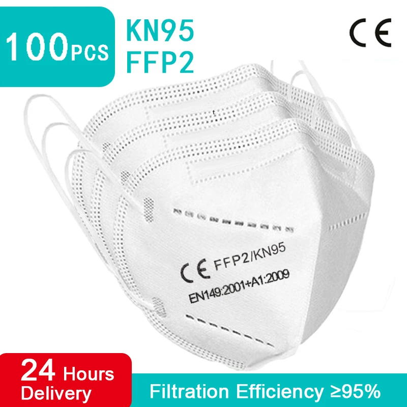 

Маски FFP2 fpp2 KN95, 5 слоев, 200 шт.