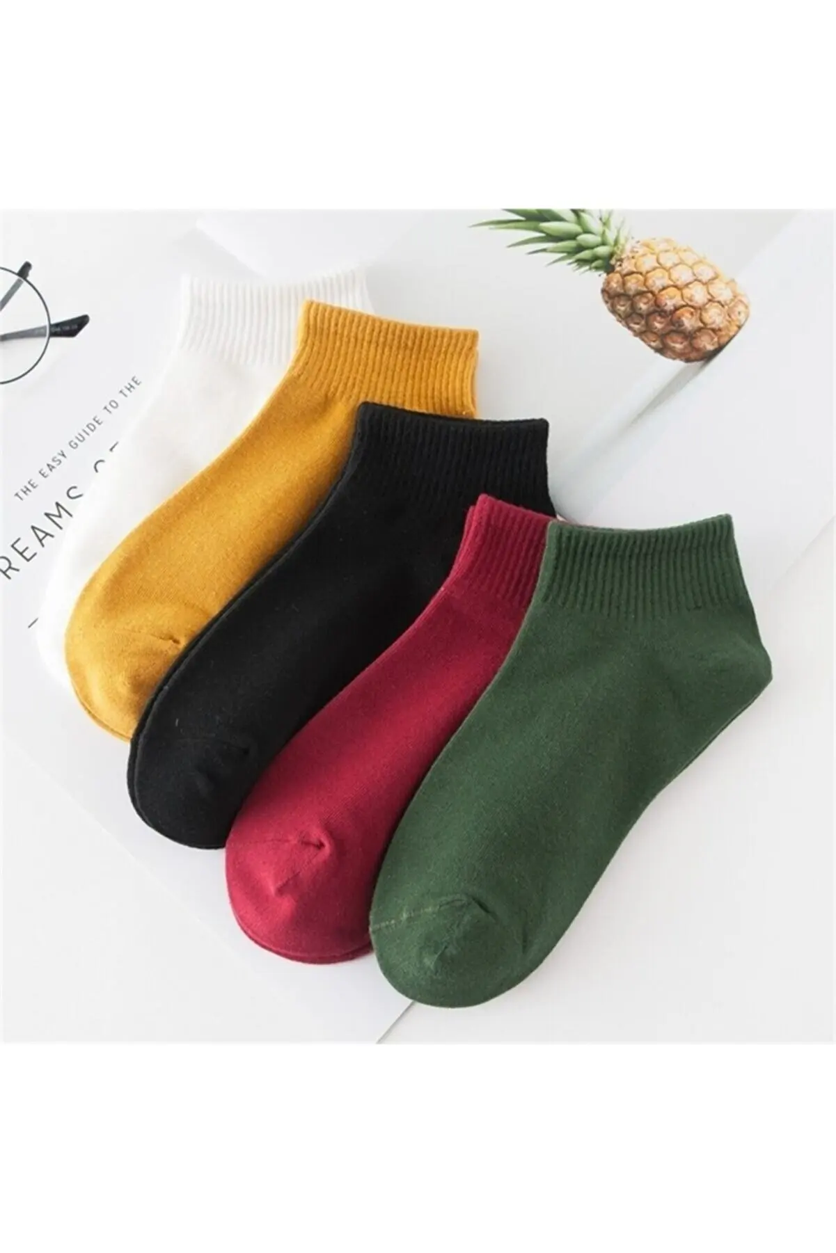 5 Pack Women's Colored Short Booties Socks
