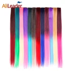 Alileader наращивание волос на заколках пряди волос на заколках один парик Омбре 57 цветов синтетический розовый серый 613 # Красный Дети