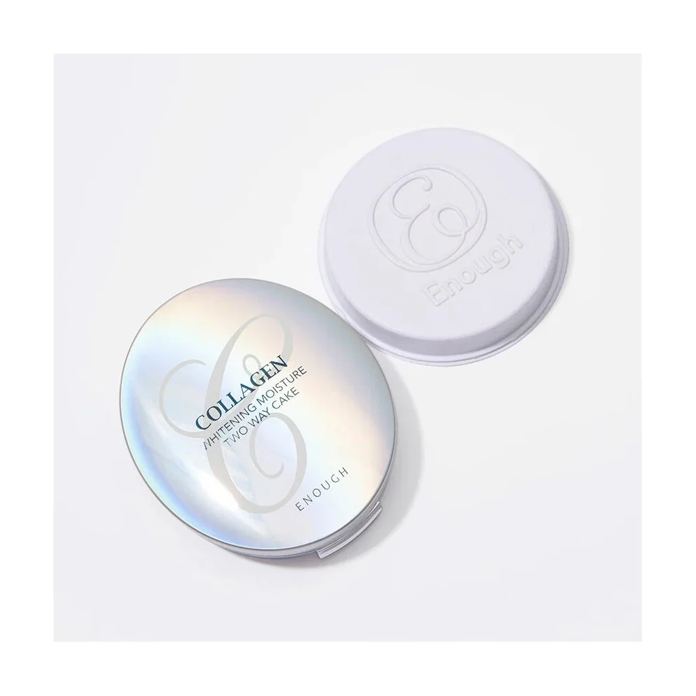 Enough Пудра для лица осветляющая с коллагеном 3в1 со сменным блоком Collagen Whitening Moisture
