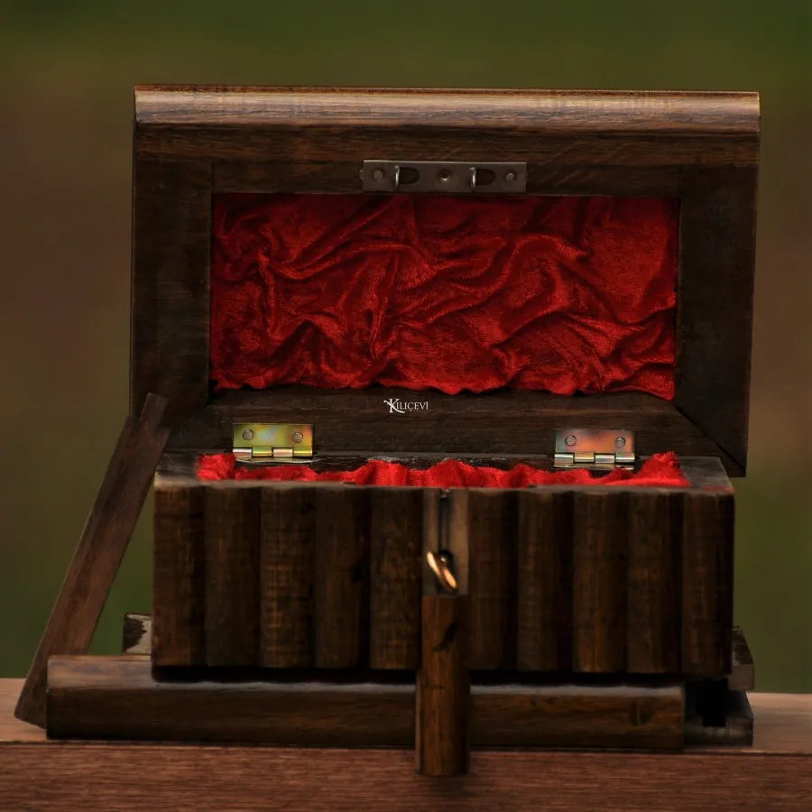 Зашифрованный груди элегантный Винтаж деревянный пиратский Jewellery ящик для