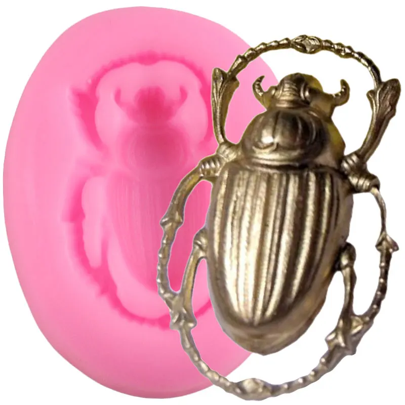 

Силиконовая форма в виде жука, искусственные формы для помадки, искусственный шоколад для мастики и глины, формы для смолы