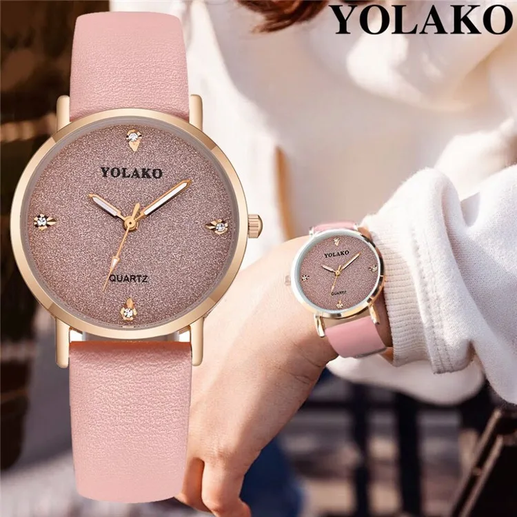 

Top Brand High Quality Fashion Womens Ladies Simple Watches Geneva Faux Leather Analog Quartz Wrist Watch clock saat