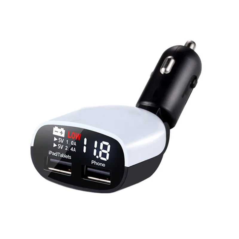 СВЕТОДИОДНЫЙ цифровой дисплей автомобильное зарядное устройство DC5V 3.4A двойной