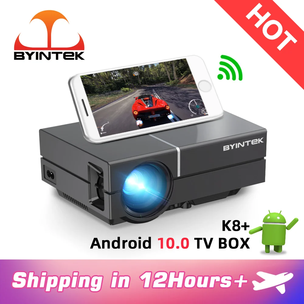 BYINTEK K8 HD 720P LCD 1080P домашний кинотеатр портативная Светодиодная лампа (опционально