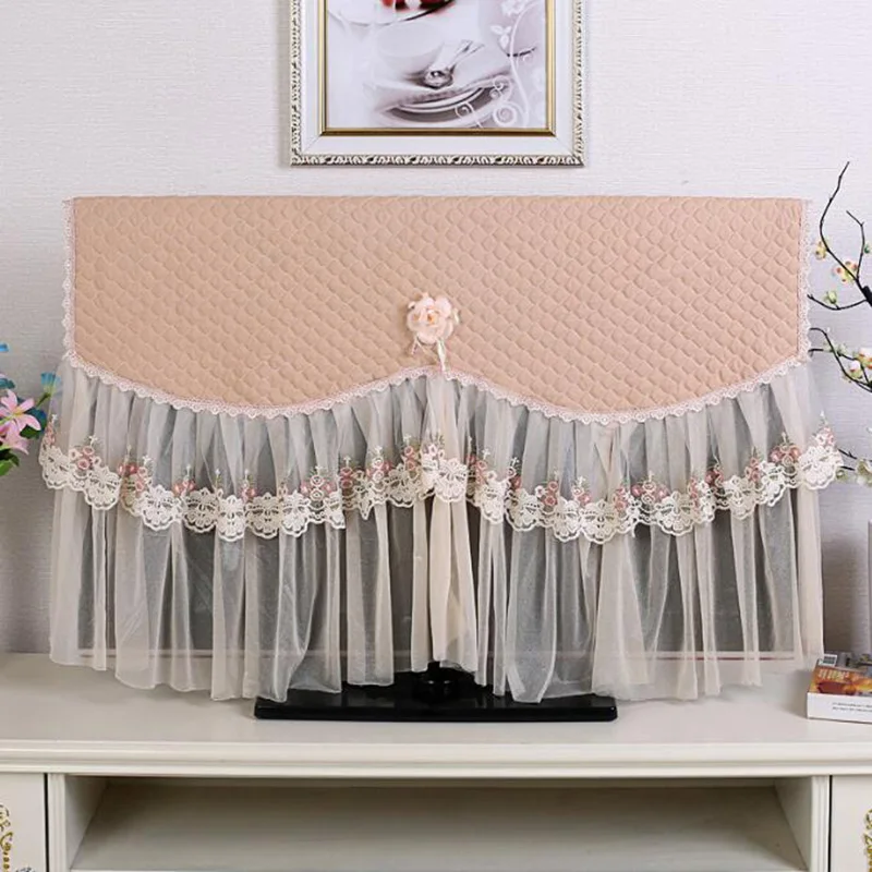 

3 Colors 65 Inch TV Cover Dustproof Lace Smart LED TV Monitor Covers Spandex 32 Inch TV Cover