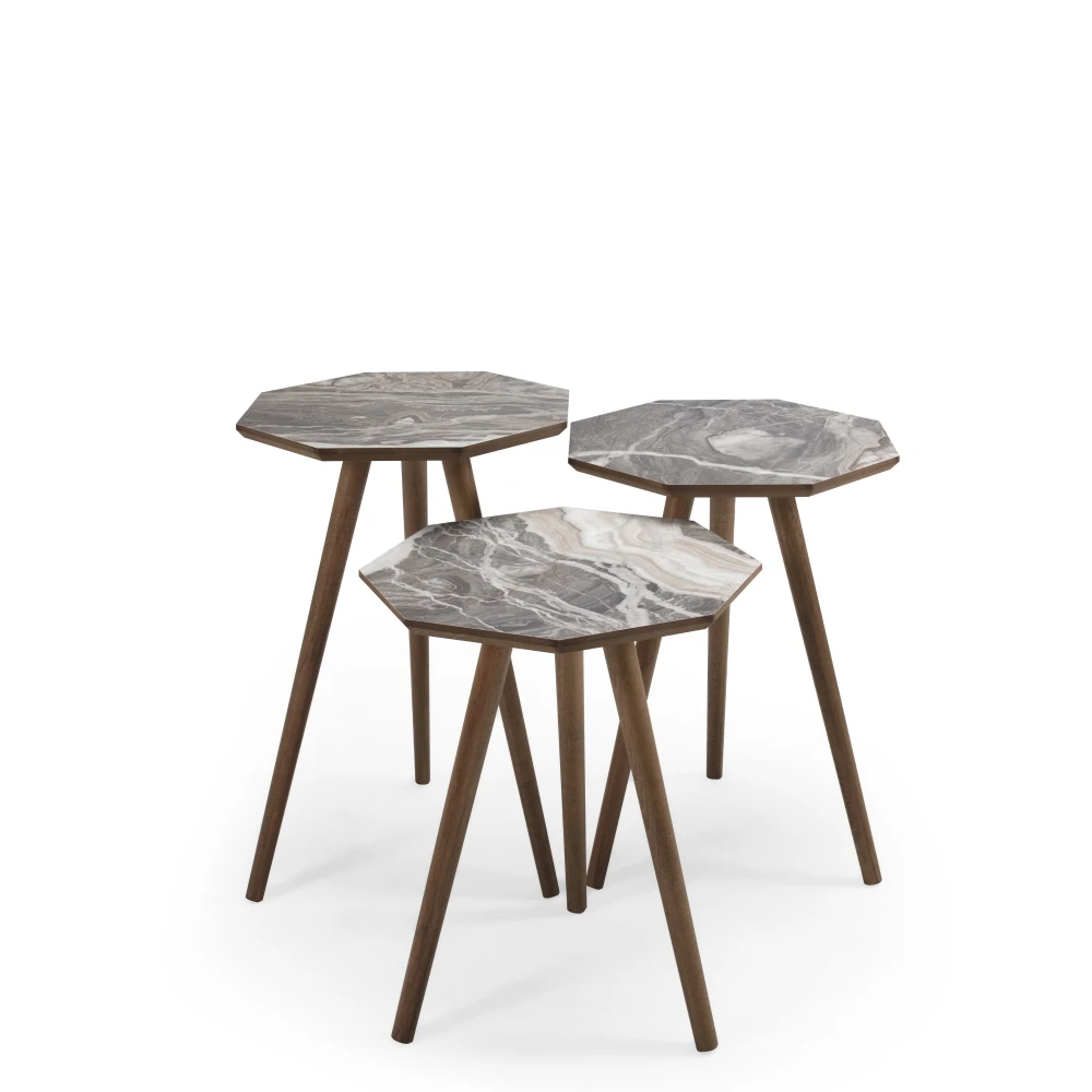 

Vens Servis Table, Four Different Patterns, Top Surface MDF, Solid Wood Legs, Modern Design, Easy to Assemble, For Dining