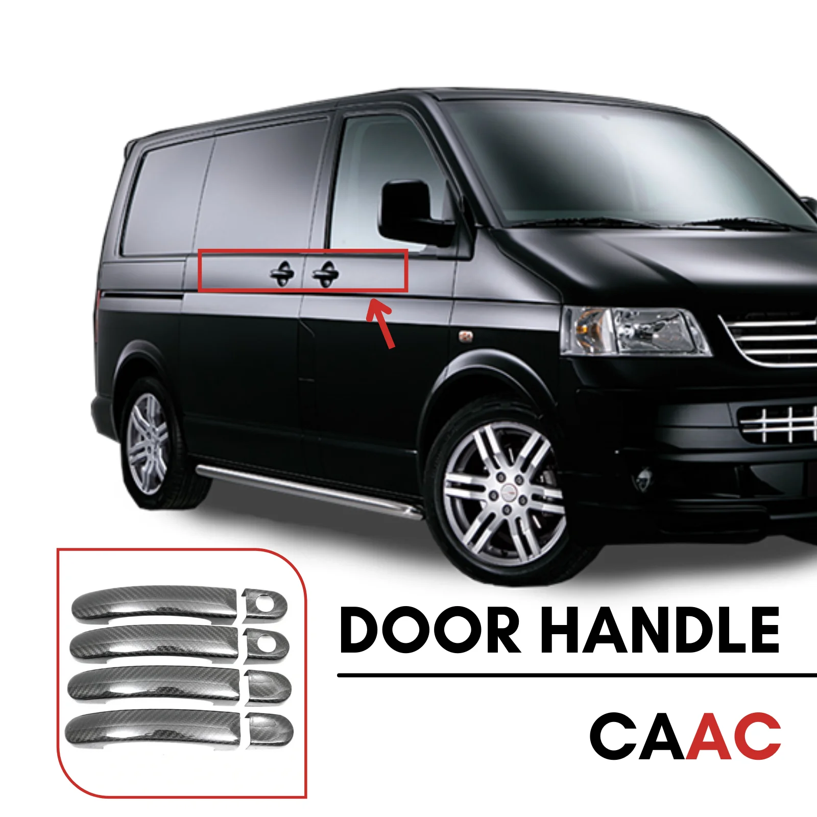 

FOR VW T5 TRANSPORTER VAN 2003-2015 8 PCS ORIGINAL CARBON SIDE DOOR HANDLE WATER PROOF NEW MODEL PERFORMANCE CAR MODIFIED PROTECTION
