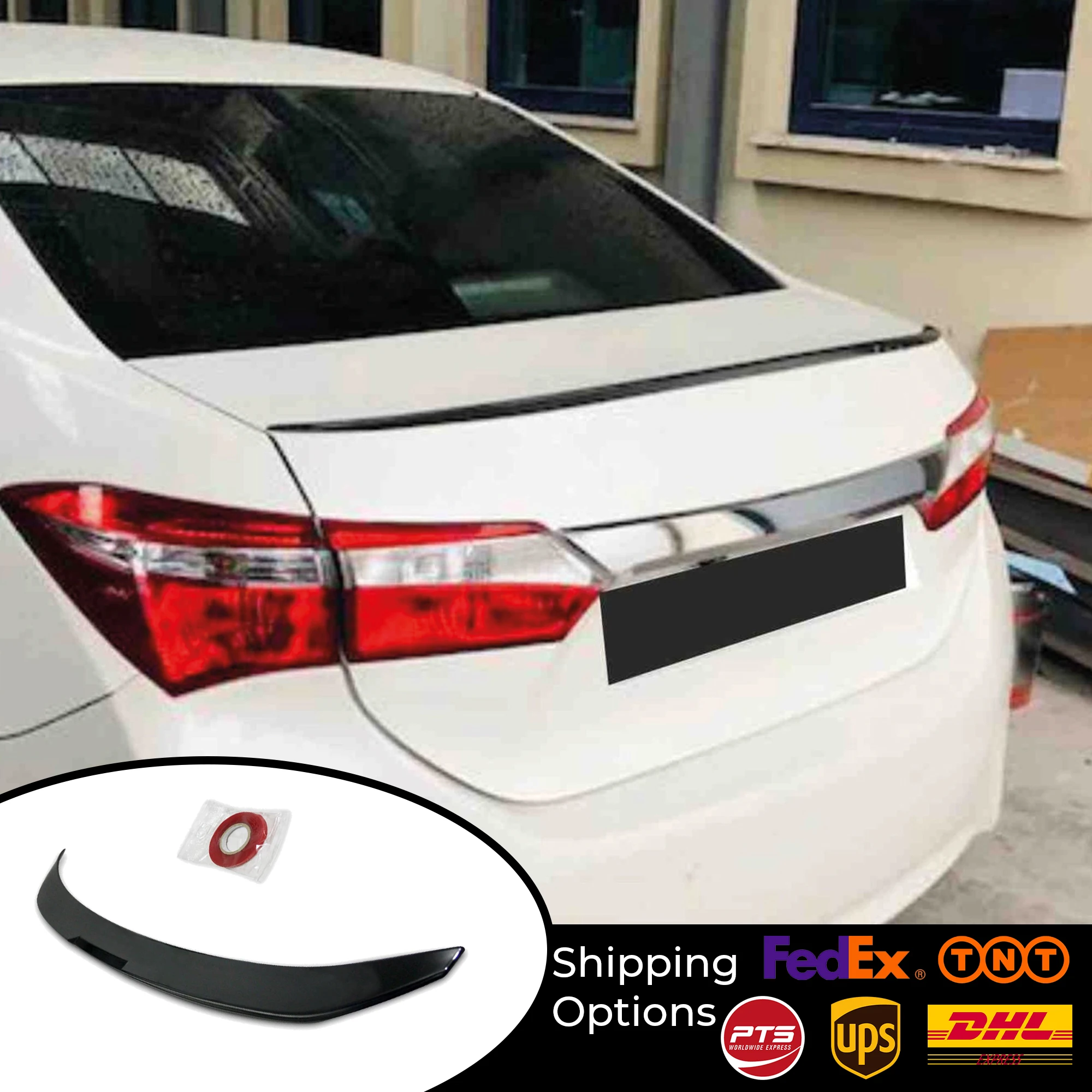 Задний спойлер для Toyota Corolla 2013 2014 2015 2016 2017 черный из АБС-пластика стильный крыльев
