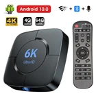 ТВ-приставка HD Smart TV, Android 10,0, H616, четырехъядерный процессор, голосовой помощник, 6K, 3D, Wi-Fi, 2,4G и 5,8G, 4 Гб ОЗУ, 32 ГБ, 64 ГБ, медиаплеер, телеприставка