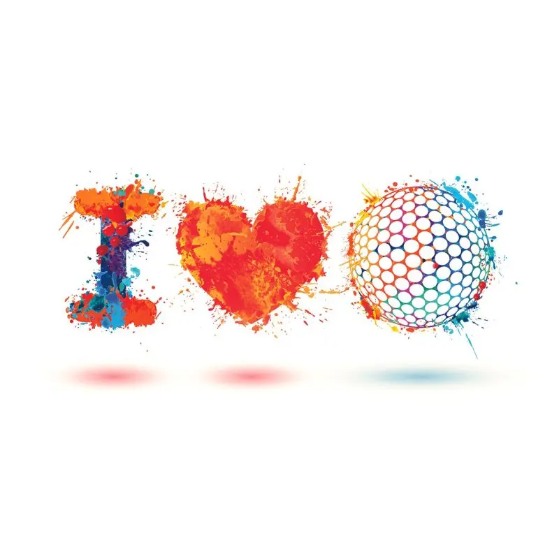 

Curtain I Love Golf Design Elements Colorful Red Yellow Orange Note Artistic Illustration Splash Paint