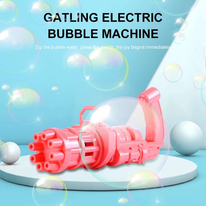 

Automatic Gatling Bubble Gun Summer Soap Water Bubble Machine 2-in-1 Electric Bubble Machine For Children Kids Gift Funny Toys