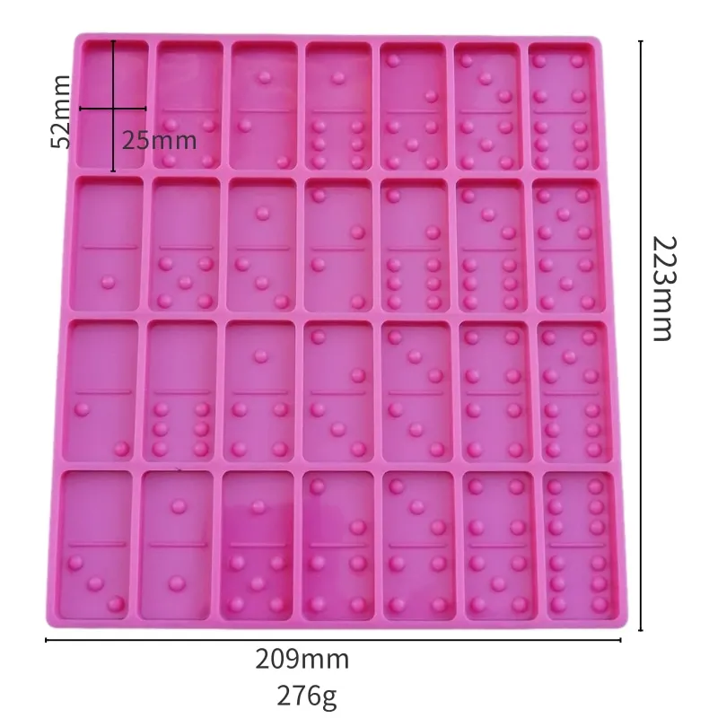 

Multicolor 28 Hole Professional Pop Domino Card Set DIY Domino Shape Cake Soap Candy Silicone Molds Tray Handmade Gift
