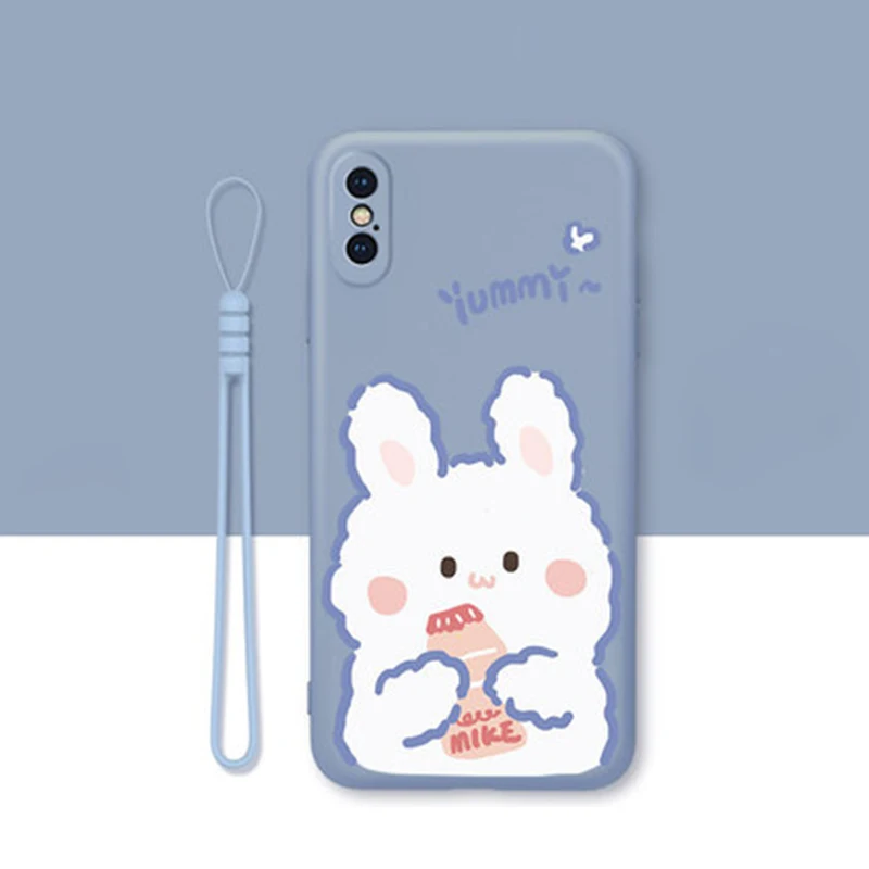 

CZJDM Mobile phone case all-inclusive anti-fall bunny protective cover with lanyard suitable for Huawei p40
