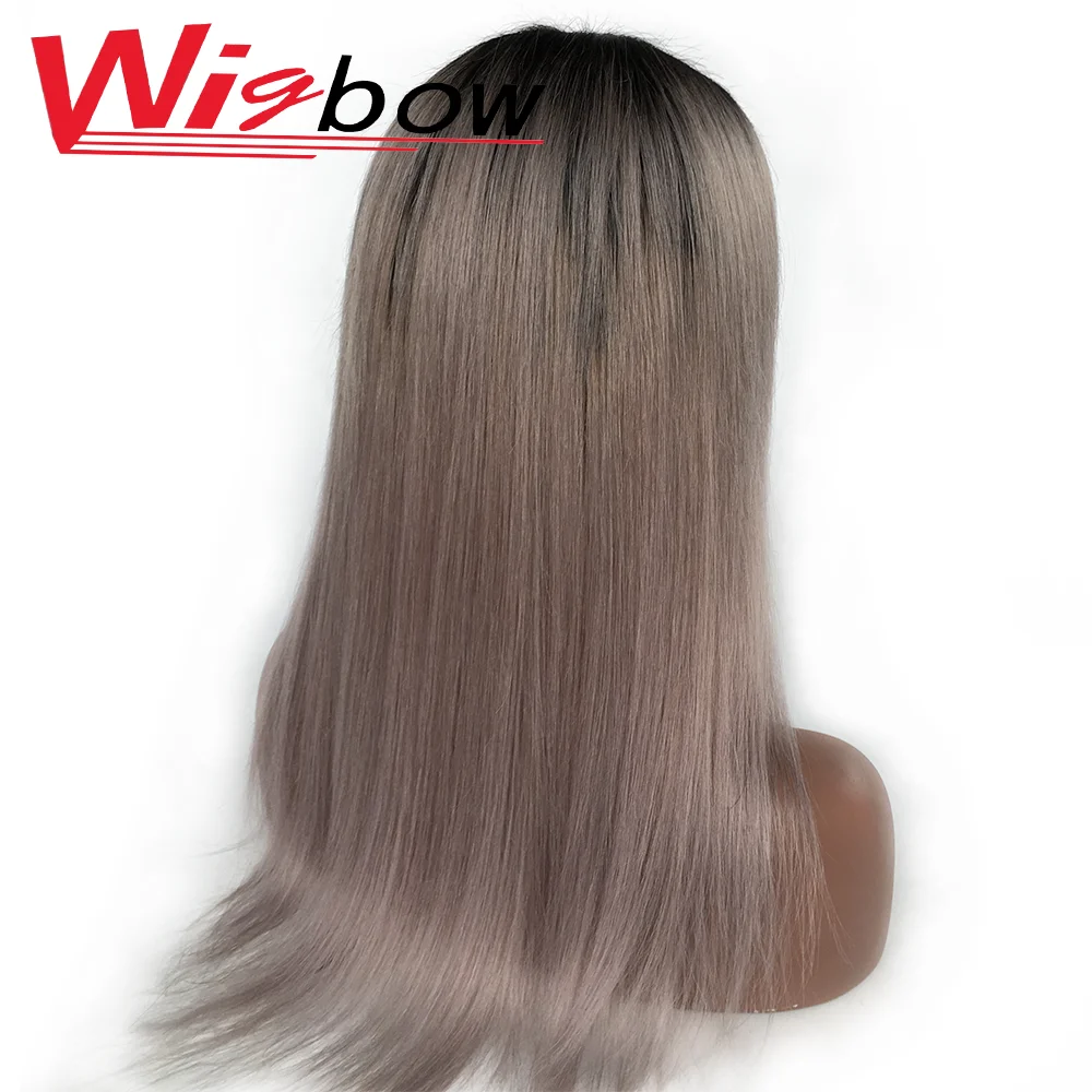 Парик с закрытием цветные серые человеческие волосы парики 4*4 Коричневые