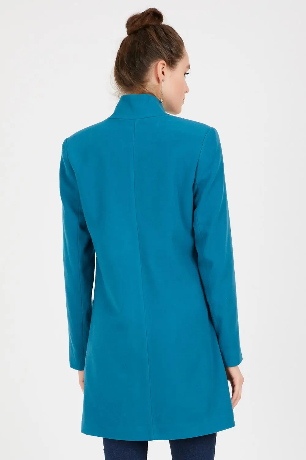

European Size 2 x [S, M, L, XL] = 8 ITEMS / Lot: Women's Coat With Zippered Wool Cachet Fabric Brand Name NFree
