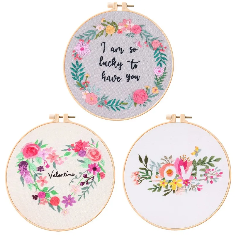 

Love Embroidery Starter Kit for Beginners, Modern Embroidery Kits, Contains all Embroidery Tools, English Description