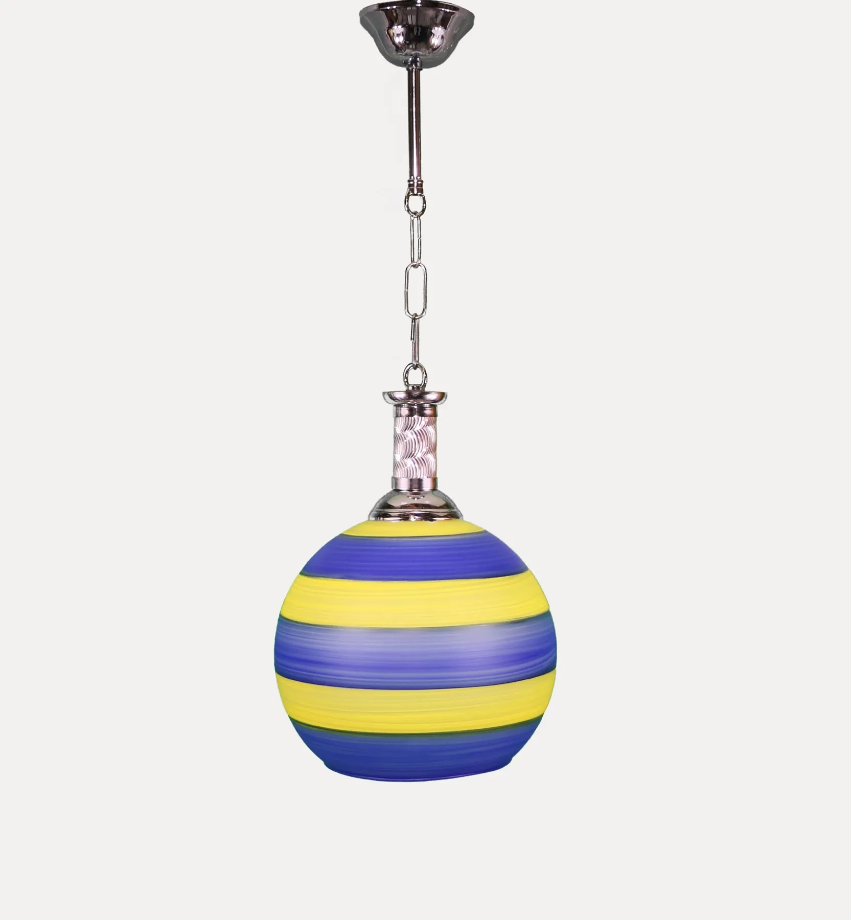 

Senay Lightning, Single Opal Glass Chandelier-Yellow Navy Blue