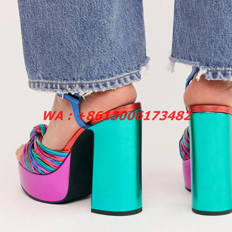 Женские босоножки на высокой платформе сандалии с открытым носком бантом и