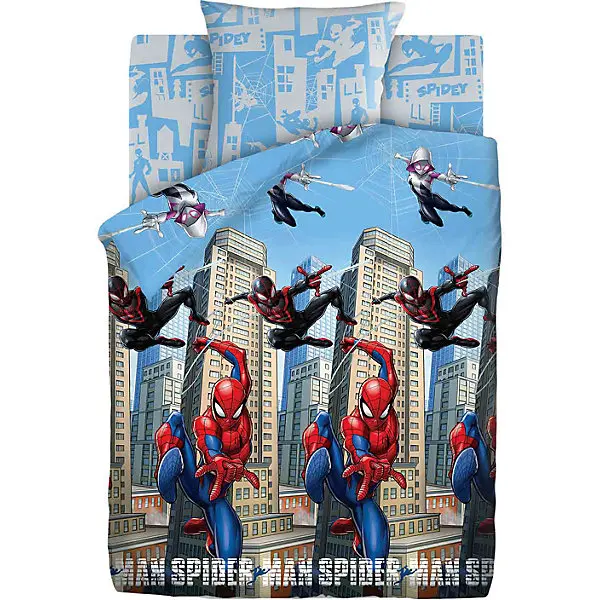 Детское постельное белье 1 5 сп Непоседа Человек Паук. Городские герои | Мать и