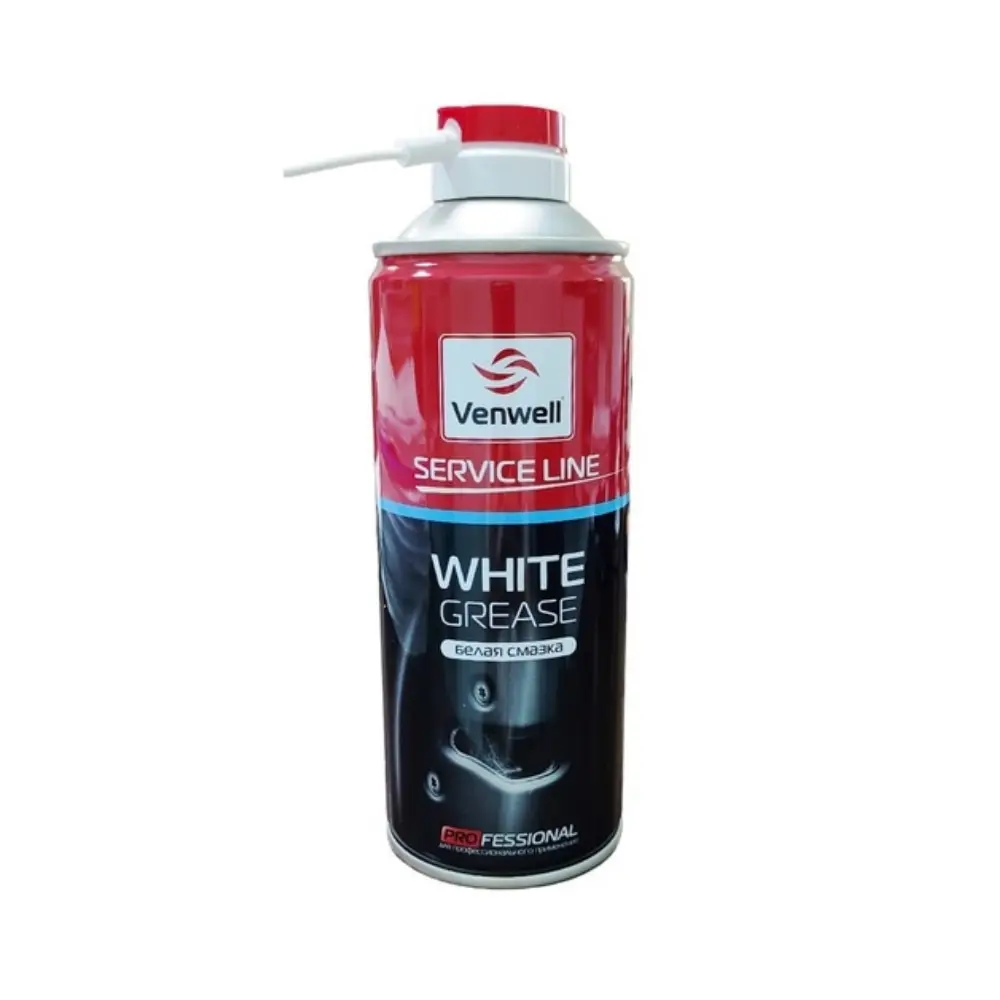 White grease venwell for processing запорных mechanisms doors hood and trunk car. Предохраняет from freezing. 400 ml lubricant