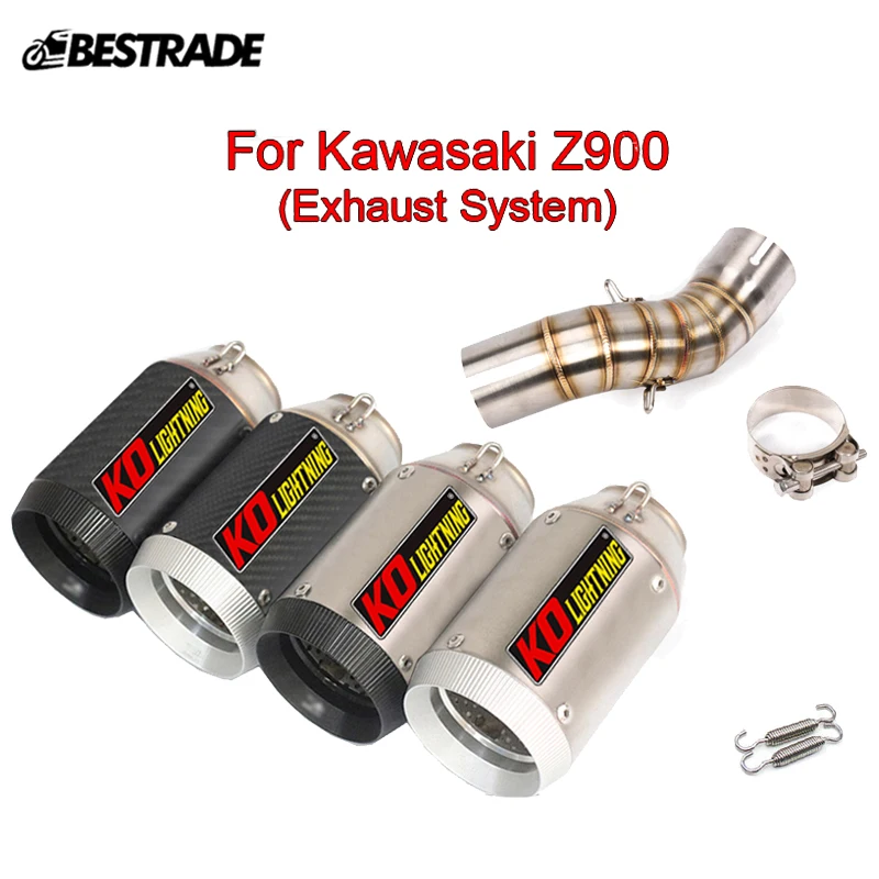 For kawasaki Z900 Until 2019 Motorcycle Exhaust System Middle Link Connection Pipe Escape 51mm Muffler Tube Stainless Steel