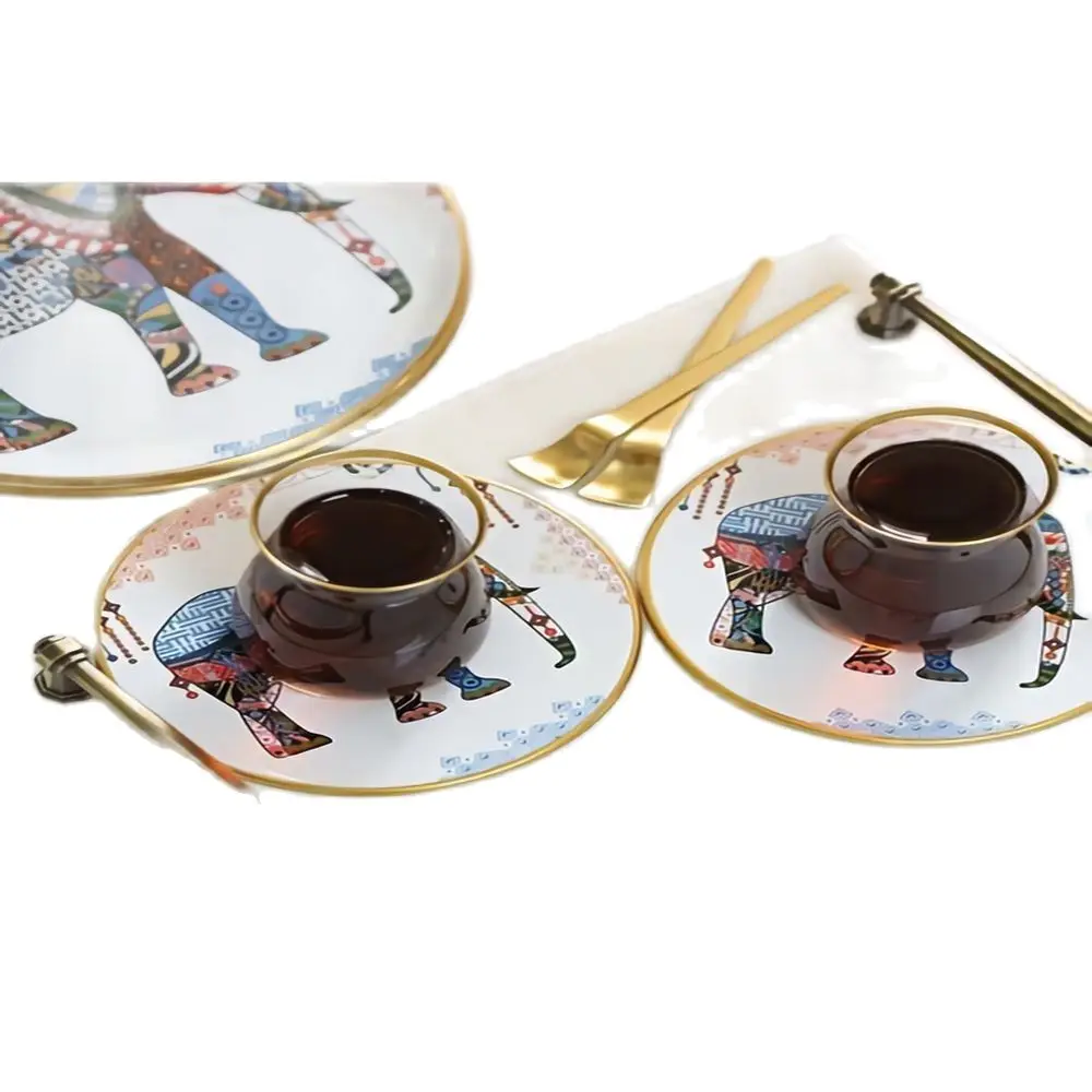 

80ml Turkish Espresso Cups With Saucers Ceramic Cup Set For Black Tea Coffee Kitchen Party Drink Ware Home Decor Creative Gifts