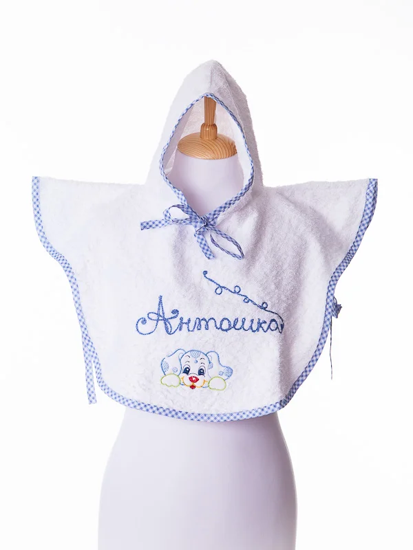 Именное Полотенце пончо с капюшоном 3-5 лет. Poncho-towel for baby with embroidery of any name - купить по