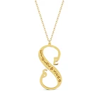 Ожерелье с именной табличкой Love Infinity, ожерелье из серебра 925 пробы с золотым покрытием, ожерелье на годовщину